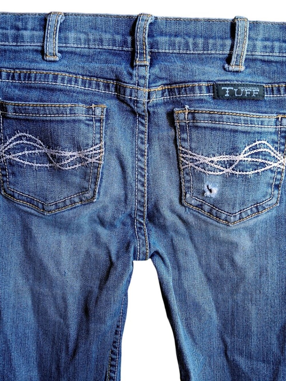Cowgirl Tuff Co. Don't Fence Me In Bootcut Jeans Girl's 14 Embroidered Pockets